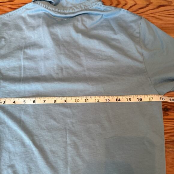 Travis Mathew Polo Men’s Small Blue Stripe Regular Fit SS Performance Golf - Picture 8 of 11